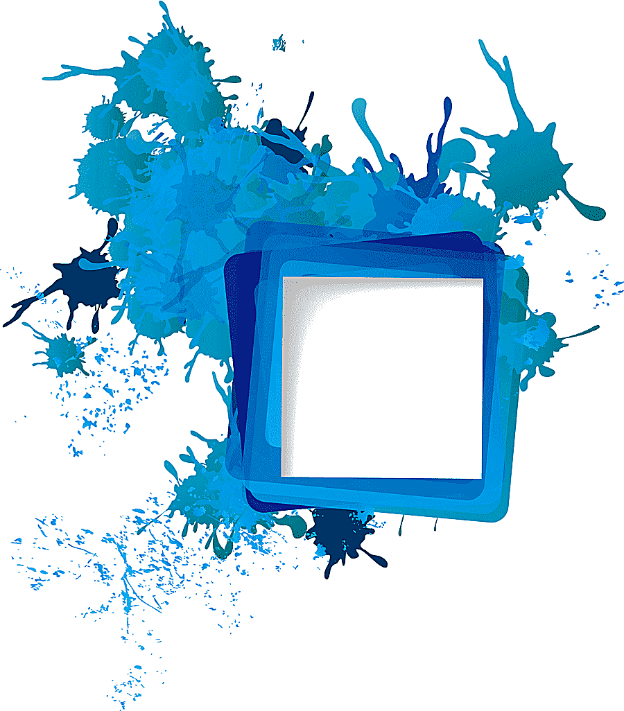 png clipart icon ink splashes border blue and teal paint splat border blue