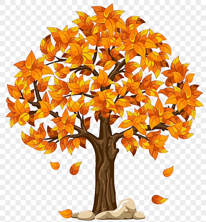 png clipart orange leaf tree illustration autumn tree fall orange leaf branch