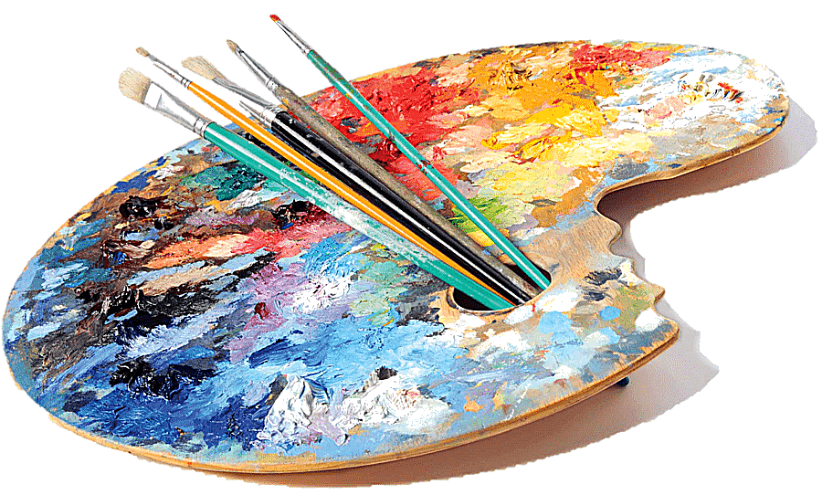 png clipart painting palette and paintbrushes artist painting studio palette painting wate