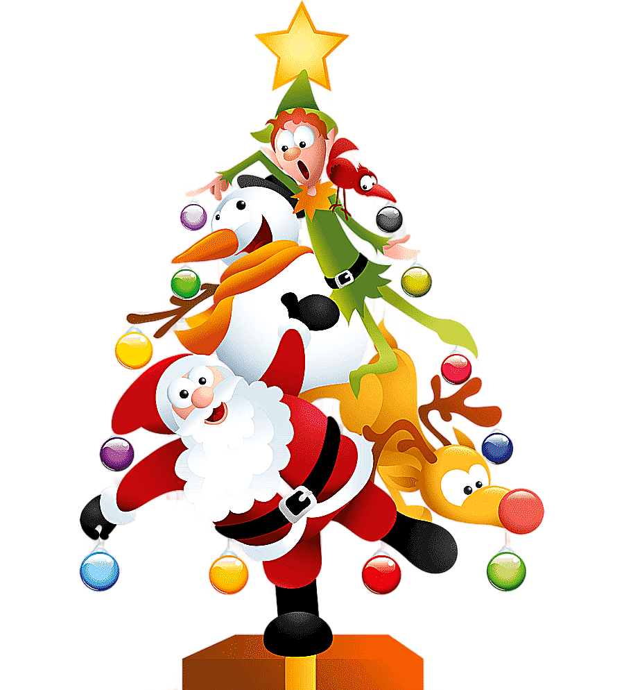 png clipart santa claus christmas tree christmas day funny christmas tree santa claus illu