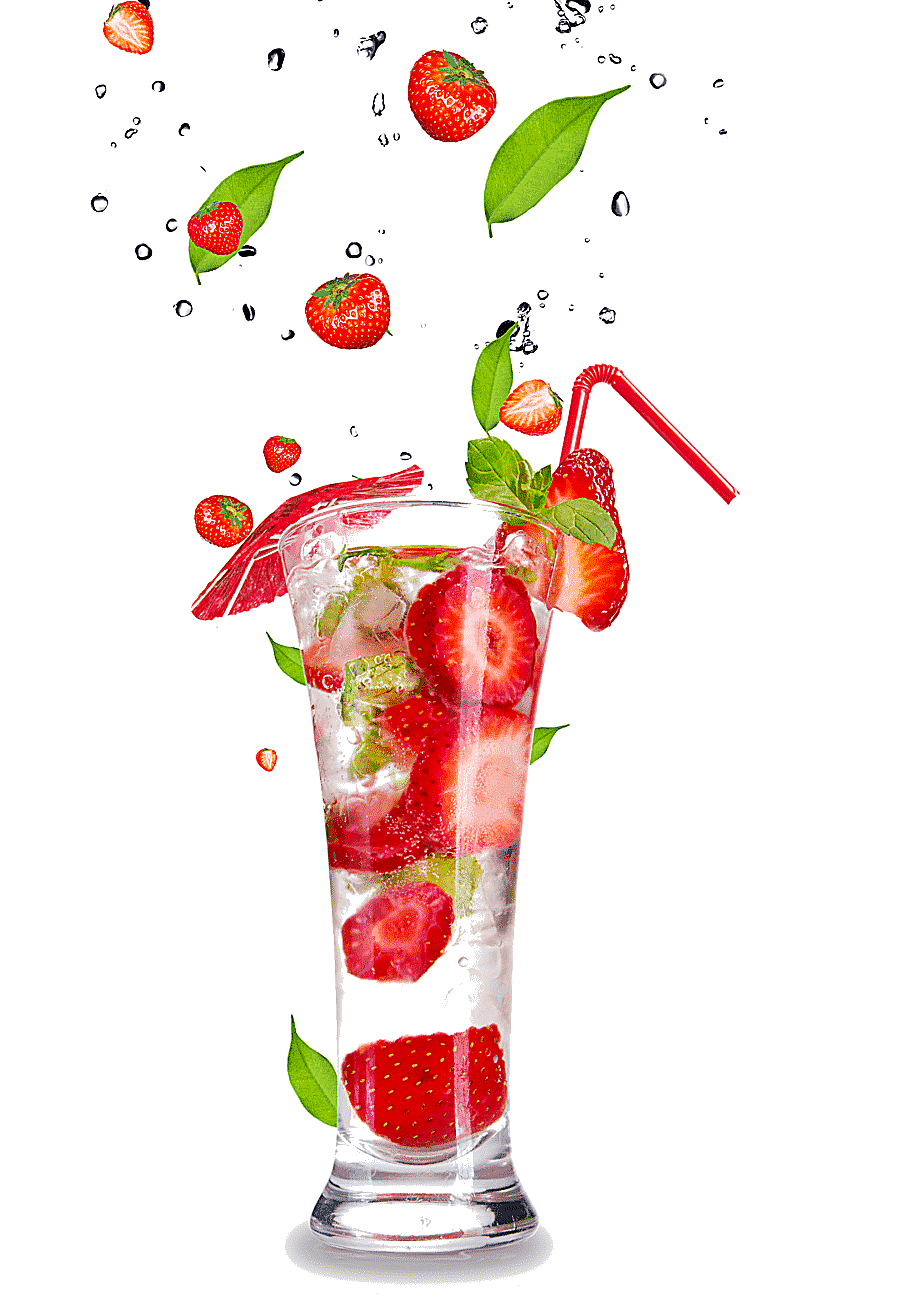 png clipart slices of strawberries in drinking glass cocktail soft drink juice mojito carb