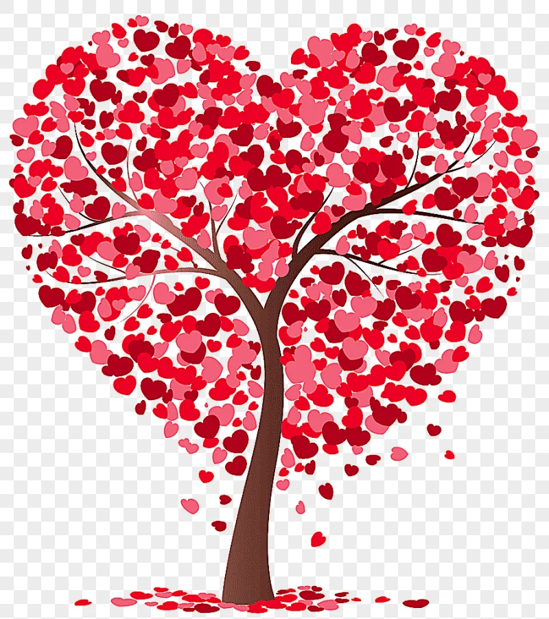 png clipart tree heart tree pink and red heart tree illustration love branch