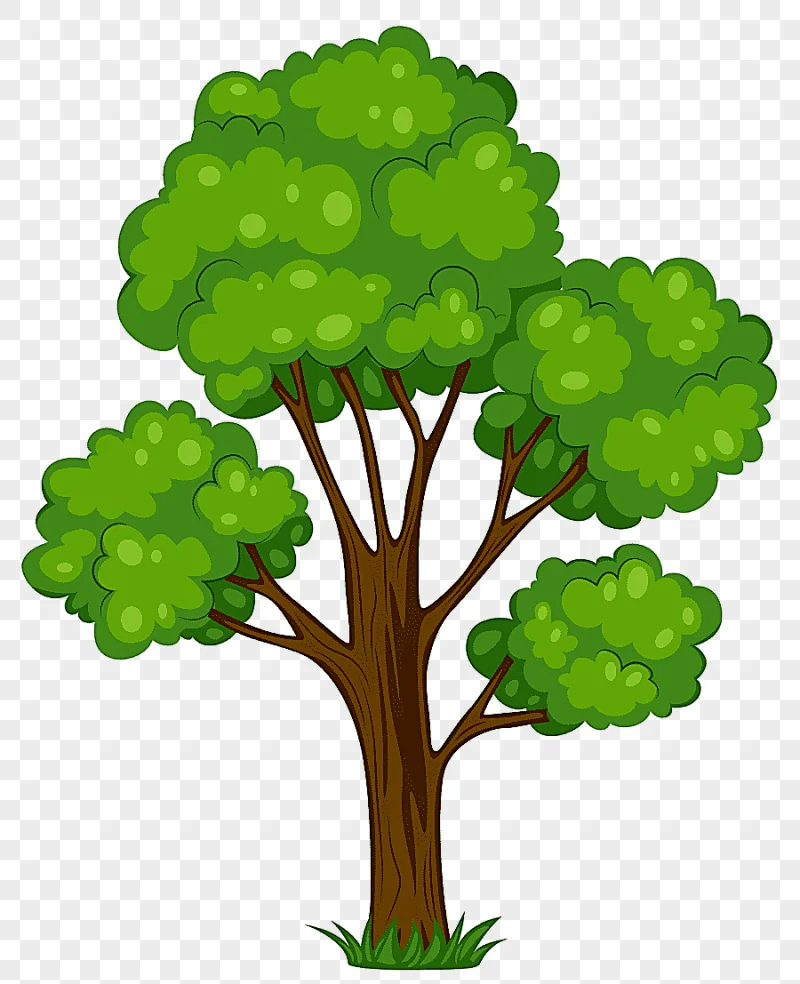 png clipart tree shrub cartoon painted green tree green leafed tree illustration leaf bran