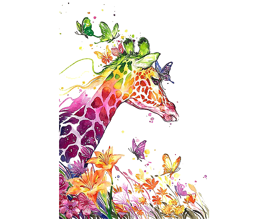 png clipart watercolor painting drawing visual arts canvas print watercolor giraffe multic